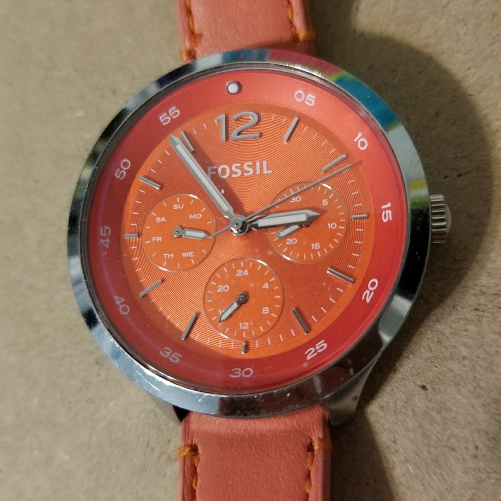 Orange Fossil Watch
